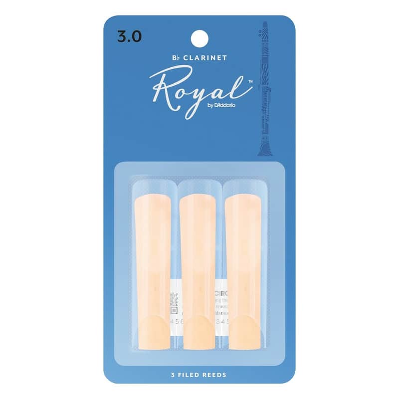 D'Addario Rico Royal by Clarinet Reeds 3.0 Strength, Pack of 3 Re