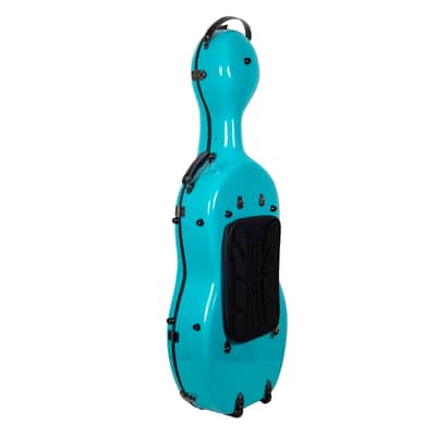 Crossrock Fiberglass Hard  Case with wheels for 4/4 Cello in Mint Blue (CRF2020CEFMB) image 2