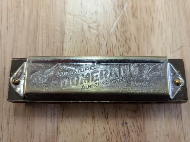 Vintage Alberts Boomerang Miniature Diatonic Harmonica, Fully Refurbished, tuned + cleaned. Made in Germany c.1920s image 1