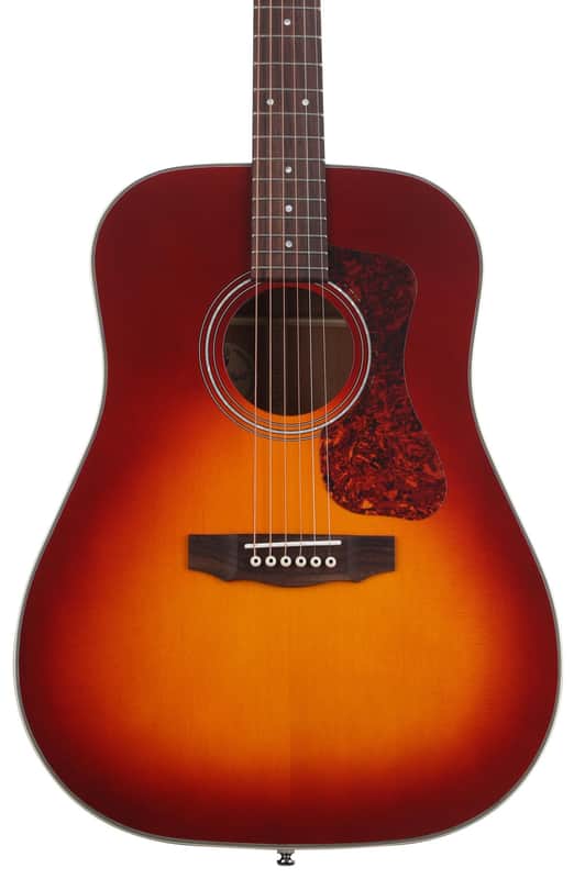 Guild D-140 Dreadnought Acoustic Guitar - Cherry Burst image 1