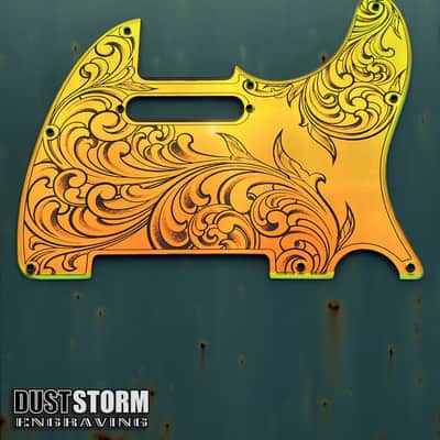 Telecaster 8 Hole Pickguard Acrylic Iridescent Gold Mirror Guitar Scratch Plate for Fender American/Mexican Standard Tele Cut for Modern Style Parts image 5