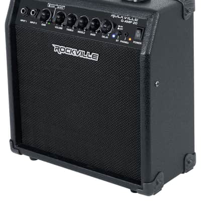 Rockville G-AMP 20W Guitar Amplifier Combo with Bluetooth, Delay, Dual Guitar Inputs, Clean/Overdrive, EQ Controls, Portable for Practice and Small Gigs image 2