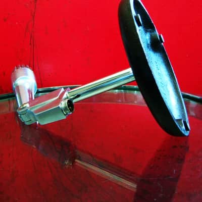 Vintage 1960's Lafayette 99-45460 dynamic Satin Chrome microphone w desk stand Lafayette Olson Midland # 1 image 12