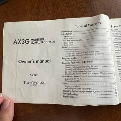 KORG AX3G Signaling Processor Instruction Manual, Very Good Condition - 2005 image 3