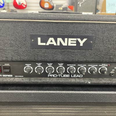 Laney AOR Pro Tube Lead 100 Series Head with Sonic 4x12 cab loaded with Celestion g12k-85 1980's Half Stack image 7