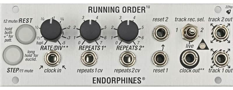ENDORPHIN.ES RUNNING ORDER 1U SILVER : BRAND NEW :  [DETROIT MODULAR] image 1