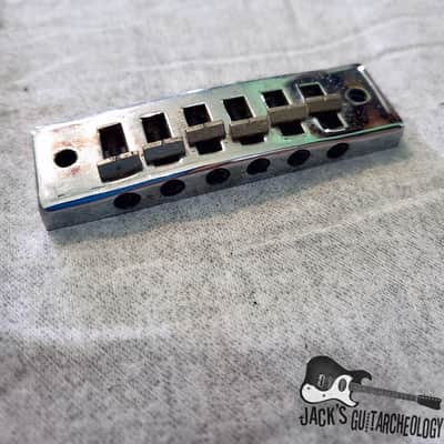Gibson "Harmonica" Schaller-made Tune-O-Matic Bridge for Marauder, L6S, S-1 (1970s, Chrome) image 4