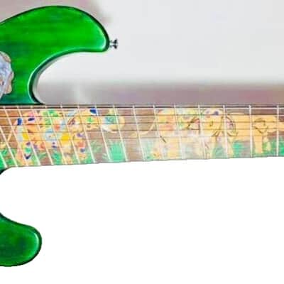 8 String Fanned Fret Electric Guitar Handmade by Blueberry Guitars Elephant Motif image 10