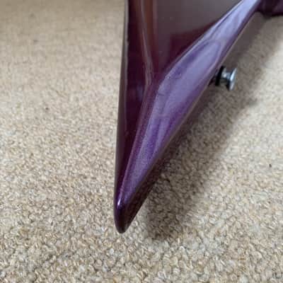 VINTAGE METAL AXXE XX REAPER FLYING V ELECTRIC GUITAR IN PURPLe image 11