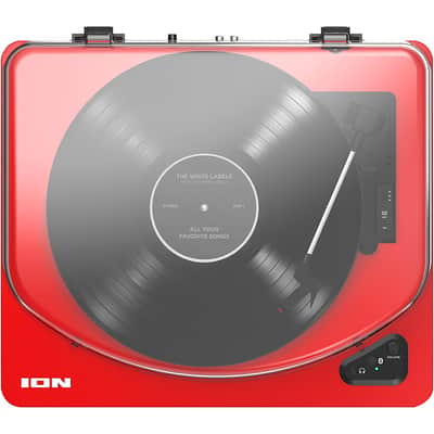 ION LP Wireless Streaming Turntable Regular Candy Apple Red image 3