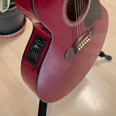 Gibson EC-10 Standard 1998 Special Limited Edition Cherry Red EC10 Pro Studio Guitar American 90s USA Acoustic Electric Thin Thinline Jumbo Stage Songwriter Light Lightweight Only 2kg image 12