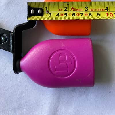 Latin Percussion LP617 Mounted Double Sambago Bells 2010s - Orange/Pink image 5