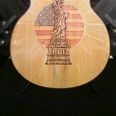 Blueberry Guitar Handmade Acoustic Guitar - Lady Liberty w/ Original Case image 12
