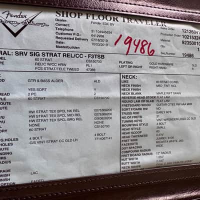 STEVIE RAY VAUGHAN SIGNATURE CUSTOM SHOP STRATOCASTER® RELIC® WITH CLOSET CLASSIC HARDWARE image 19