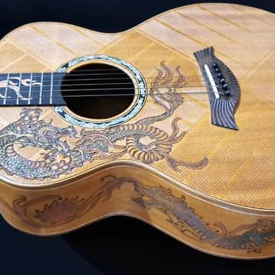 Acoustic Guitar Grand Concert, Handmade by Blueberry Dragon Motif image 16