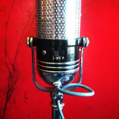 Vintage 1960's Olson M-102 dual crystal pill microphone w cable & Atlas stand RCA Calrad Monarch Lafayette Alrad image 7