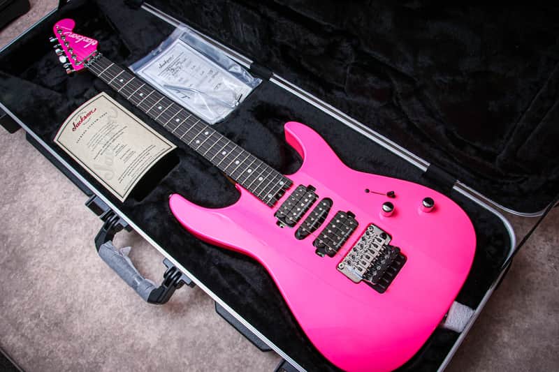 JACKSON USA Custom Shop Dinky HSH Floyd "Neon Pink + Ebony" (2026) image 1