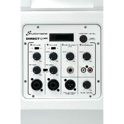 Studiomaster Direct121MX-WH Compact Vertical PA System In White image 2