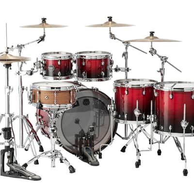 Mapex Saturn Studioease 5-Piece Shell Pack (No Snare) - Scarlet Fade (SR628XURQ) image 4