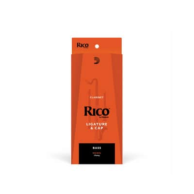 Rico Ligature for Bass Clarinet Nickel-Plated, Ligature & Cap Set image 1