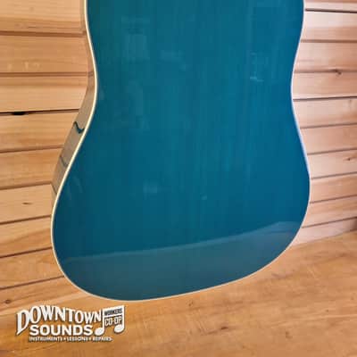 Gibson Hummingbird Standard Acoustic/Electric Guitar with Gibson Hard Case - Translucent Teal image 6