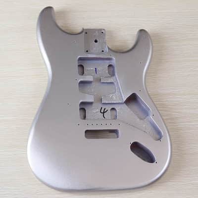 Metallic Silver Finish Guitar Strat Style Body image 1