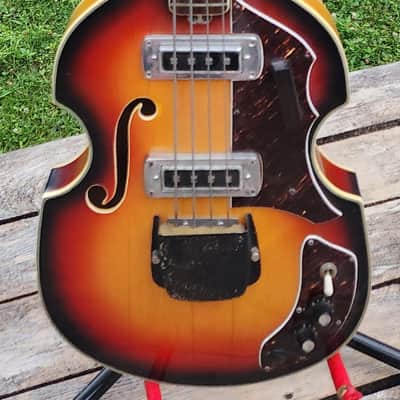 RARE! Teisco Kingston FB2 Violin Bass Sunburst 1967 Japan image 2