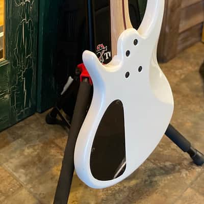 Tobias Growler IV Electric Bass Guitar in Pearl White w/ Tobias Logo Gig Bag image 14