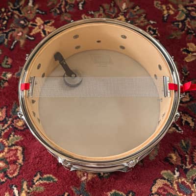 Ludwig L-600 S/L Series 5x14" 8-Lug Wood Snare Drum with Rounded Blue/Olive Badge 1984 - 1988 - Chrome image 6