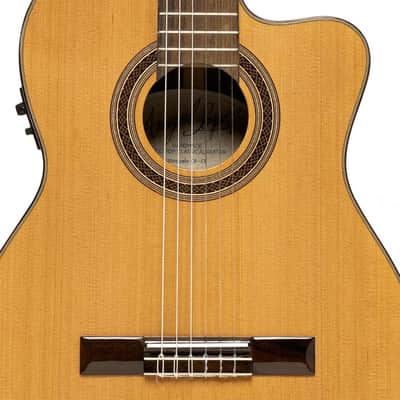 Angel Lopez MAZUELO CR-CE Mazuelo Series Solid Cedar Top Cutaway Mahogany Neck 6-String  Classical Acoustic-Electric Guitar image 4
