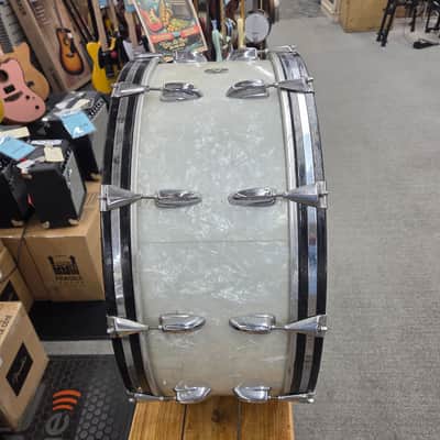 Slingerland Marching Bass Drum 28x10 - White Marine Pearl image 5