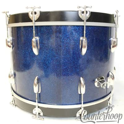 Slingerland 22x14"Blue Sparkle Bass Drum 3Ply Mahogany Radio King Vintage 50s RK image 6