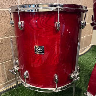 Yamaha Oak Custom Drumset - Transparent Red Lacquer image 5