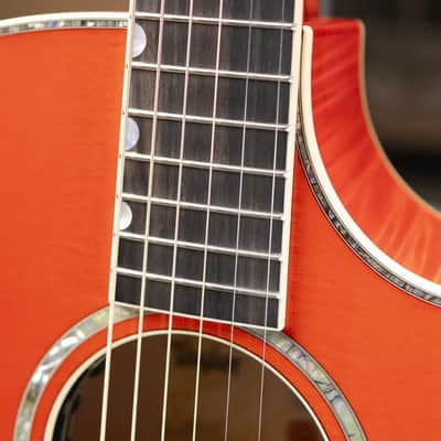 Taylor Doyle Dykes Signature Model Grand Auditorium Acoustic/Electric Guitar - Translucent Orange with Aerocase image 11