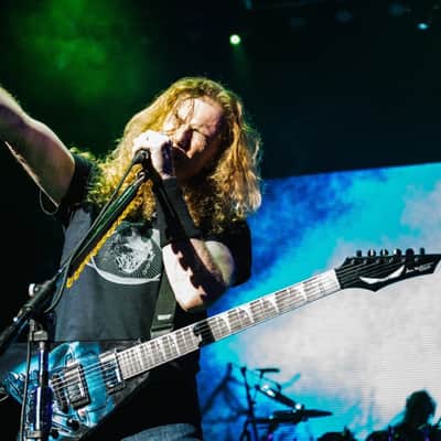 Dean Dave Mustaine Signature Flying King V VMNT Artist Owned, Signed and Tour Stage Played By Dave! USA Custom Shop Black Megadeth Terminated Graphic Artwork - Post Malone GQ Interest Pre-Gibson era image 2
