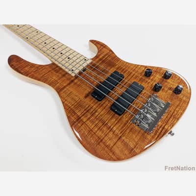 Sadowsky Masterbuilt CS Modern Natural High-Polish 5-String Electric Bass 5A Flamed Koa Top 7.8 lbs! image 2