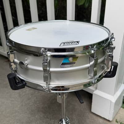 All Original Ludwig Acrolite 5x14" 8-Lug Aluminum Snare Drum w/ Rounded Blue/Olive Badge image 1