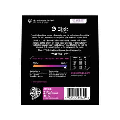 Elixir 21002 Acoustic Phosphor Bronze Attune Extra Light 10-47 image 2