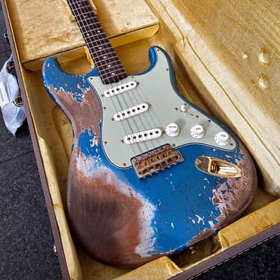 Fender Fender Custom Shop Wild West Guitars 25th Anniversary 1960 Stratocaster Heavy Relic 2024 - Lake Placid Blue image 2