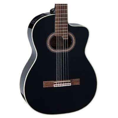 Takamine GC6CEBLK A/E Classical Guitar w/Cutaway - Black image 1