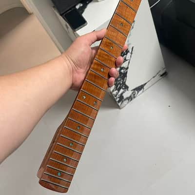 floyd rose nut stainless steel 22 frets Roasted flame Maple guitar neck 25.5inch hole 10mm gloss image 1