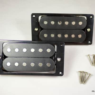 1 Pair of Humbucker Pickups Bridge & Neck With Mounting Rings ,Black Bild 2