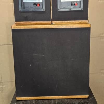 Vintage DCM Half Time Bookshelf Speaker Pair w/ Double Time Subwoofer Made In Ann Arbor image 2