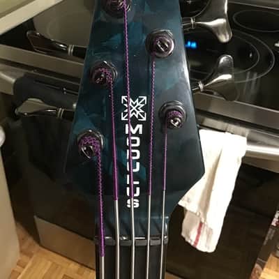 Modulus Graphite TBX 5 String Fretless 1988 Teal image 2