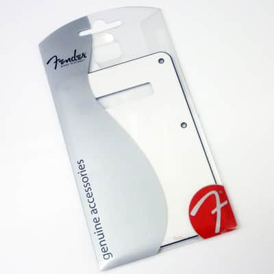 Genuine Fender Stratocaster/Strat Guitar 3-Ply WHITE Back Plate Tremolo Cover