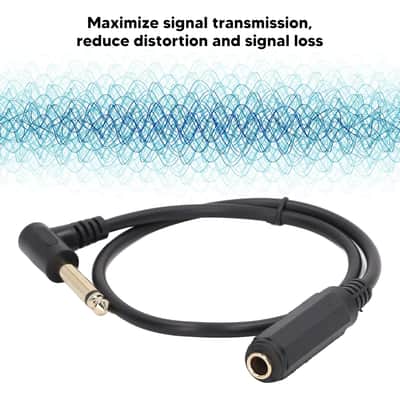 Audio Cable 0.5m 1/4in Mono Right Angle 6.35mm Male to Female Stereo Extension Cable for Microphone image 2