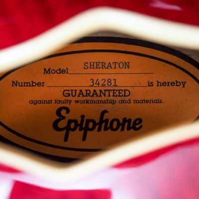 1993 Epiphone Sheraton Vintage Guitar Cherry, 100% Original w/ Case, Japan Terada image 6