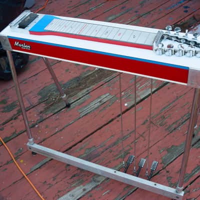 Marlen S10 70’s Single Neck 10-string Pedal Steel Guitar- Red/white/blue 3x3 image 9