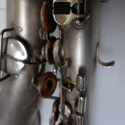 Buescher True-Tone Low Pitch Series IV Alto Sax 1929 Silver (with case) image 14