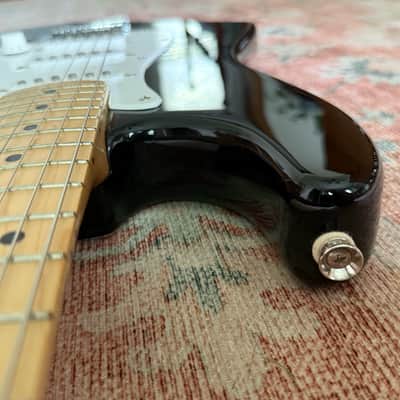 Fender Stratocaster 1995 Squier Series Maple Neck Made in Mexico MIM Black Gig Bag image 9